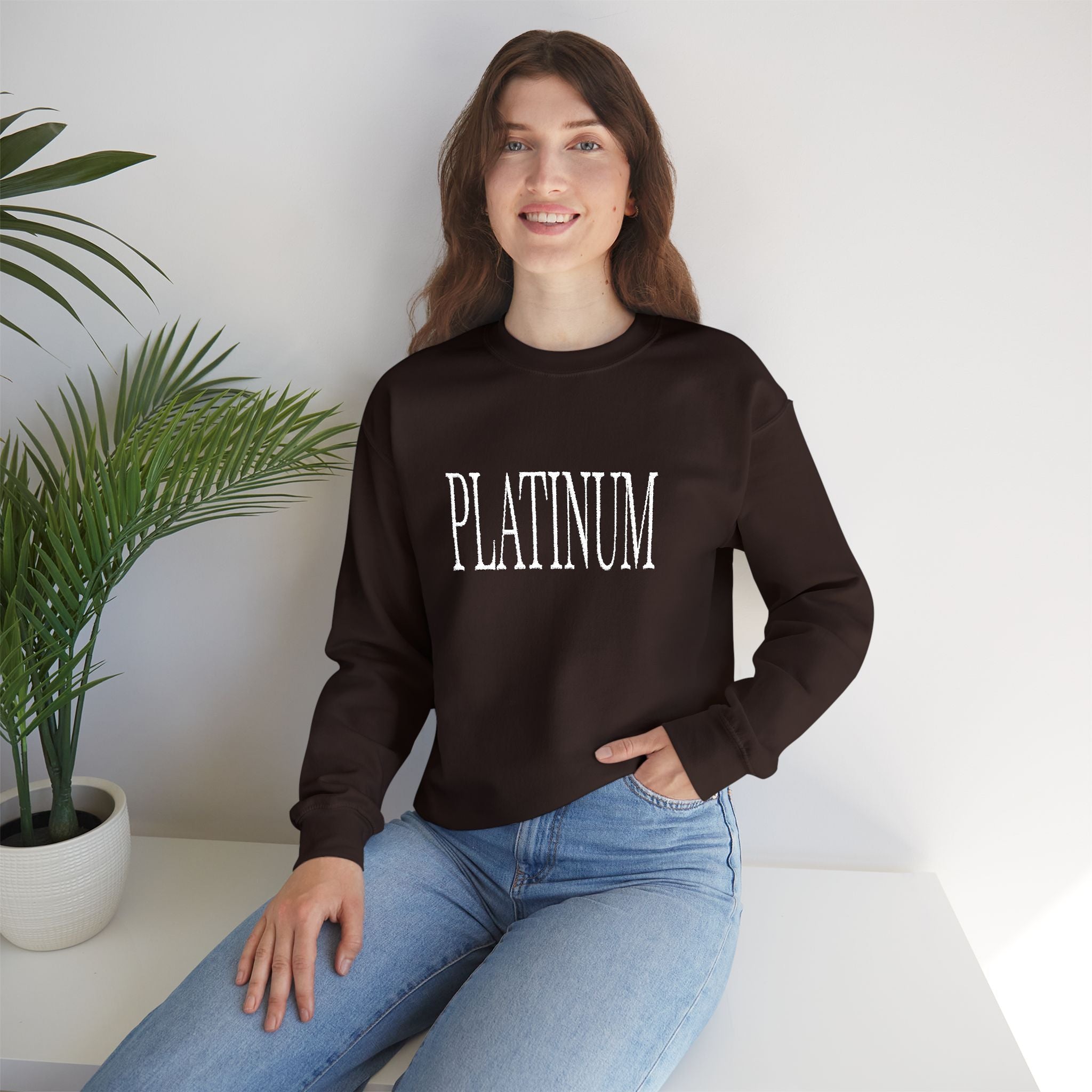 White Embroidered Platinum | Adult Crew