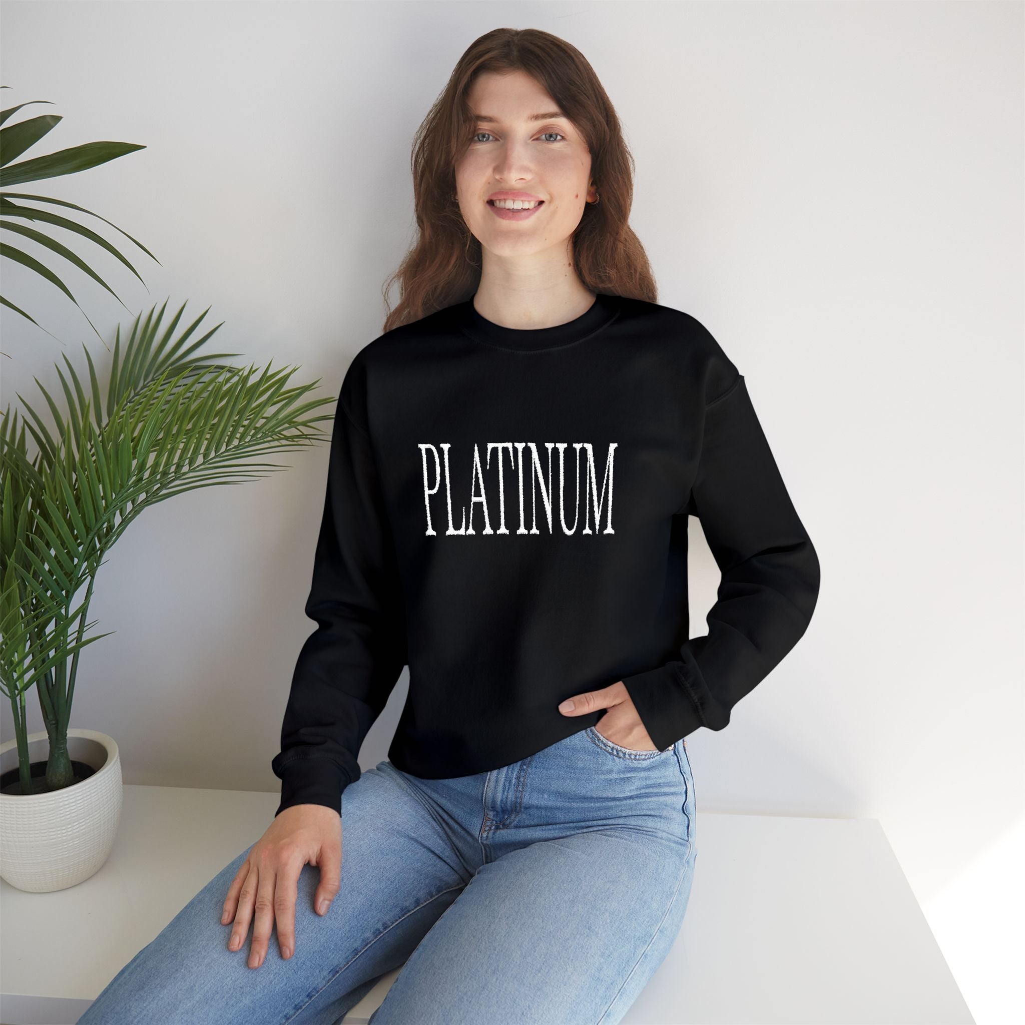 White Embroidered Platinum | Adult Crew