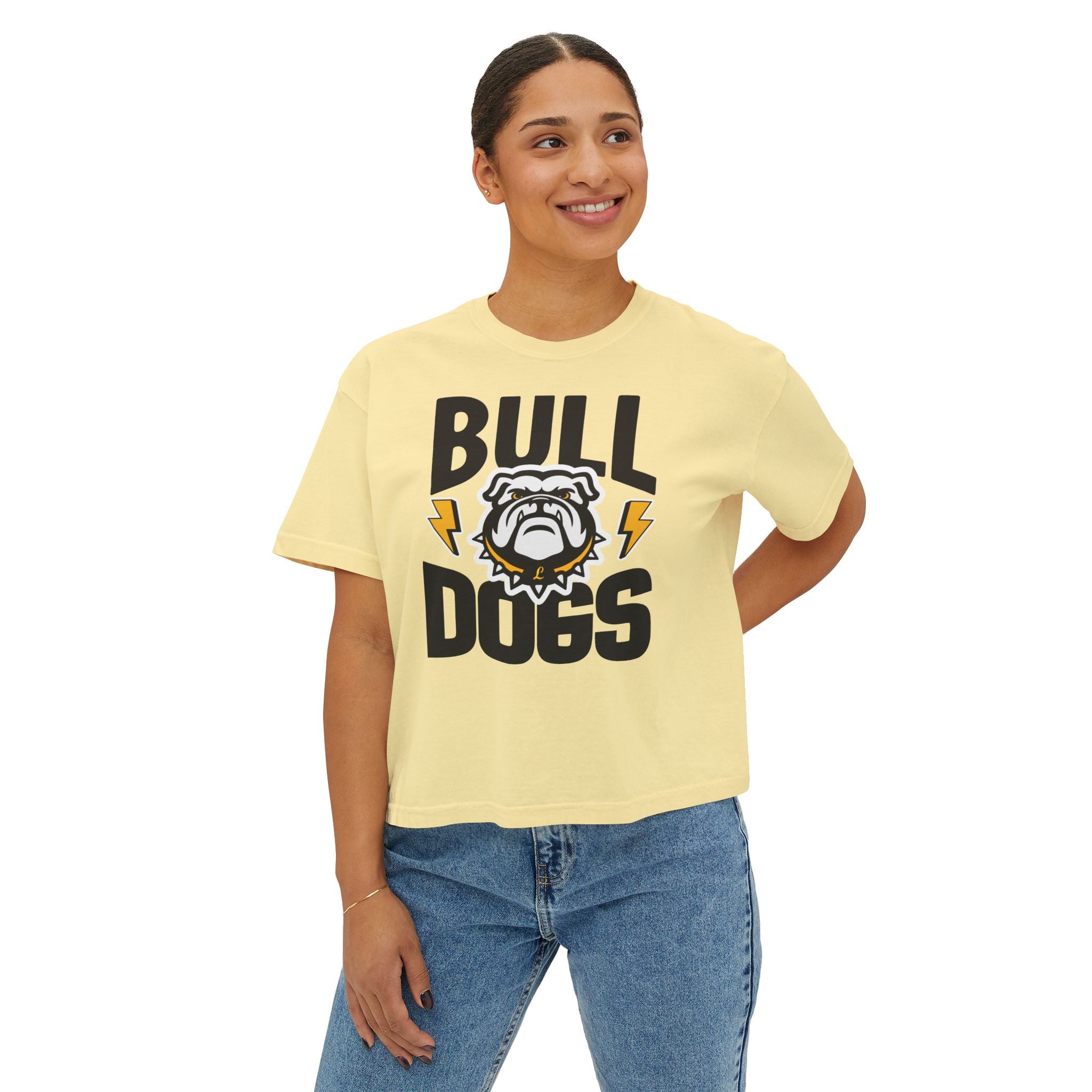 Bulldogs Bolt Tee | Ladies Cropped Tee