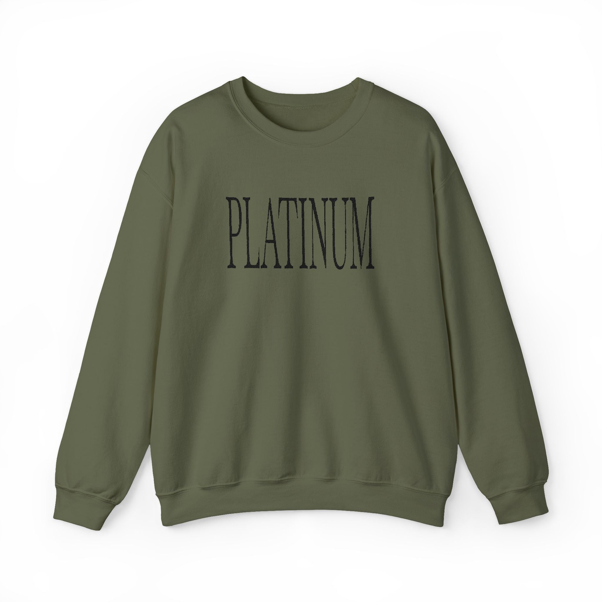 Black Embroidered Platinum | Adult Crew