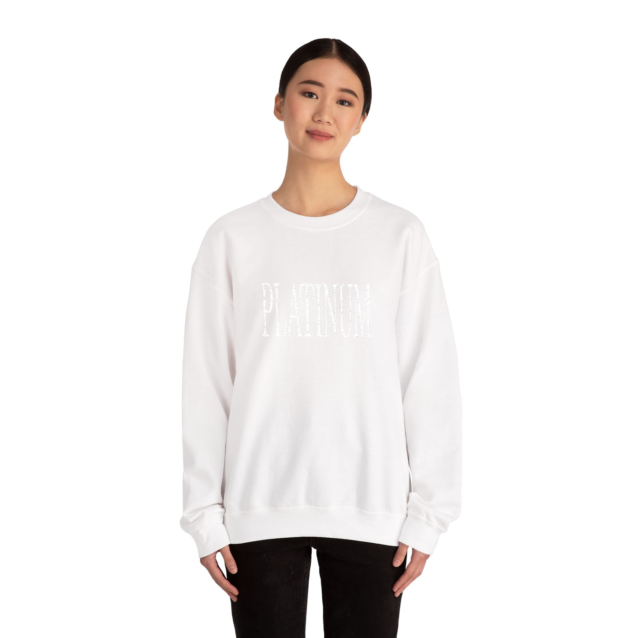 White Embroidered Platinum | Adult Crew
