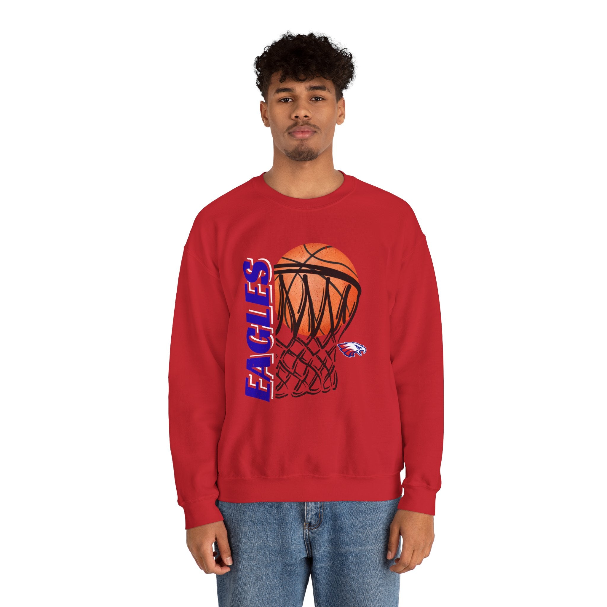 Distressed Hoops | Adult Crewneck