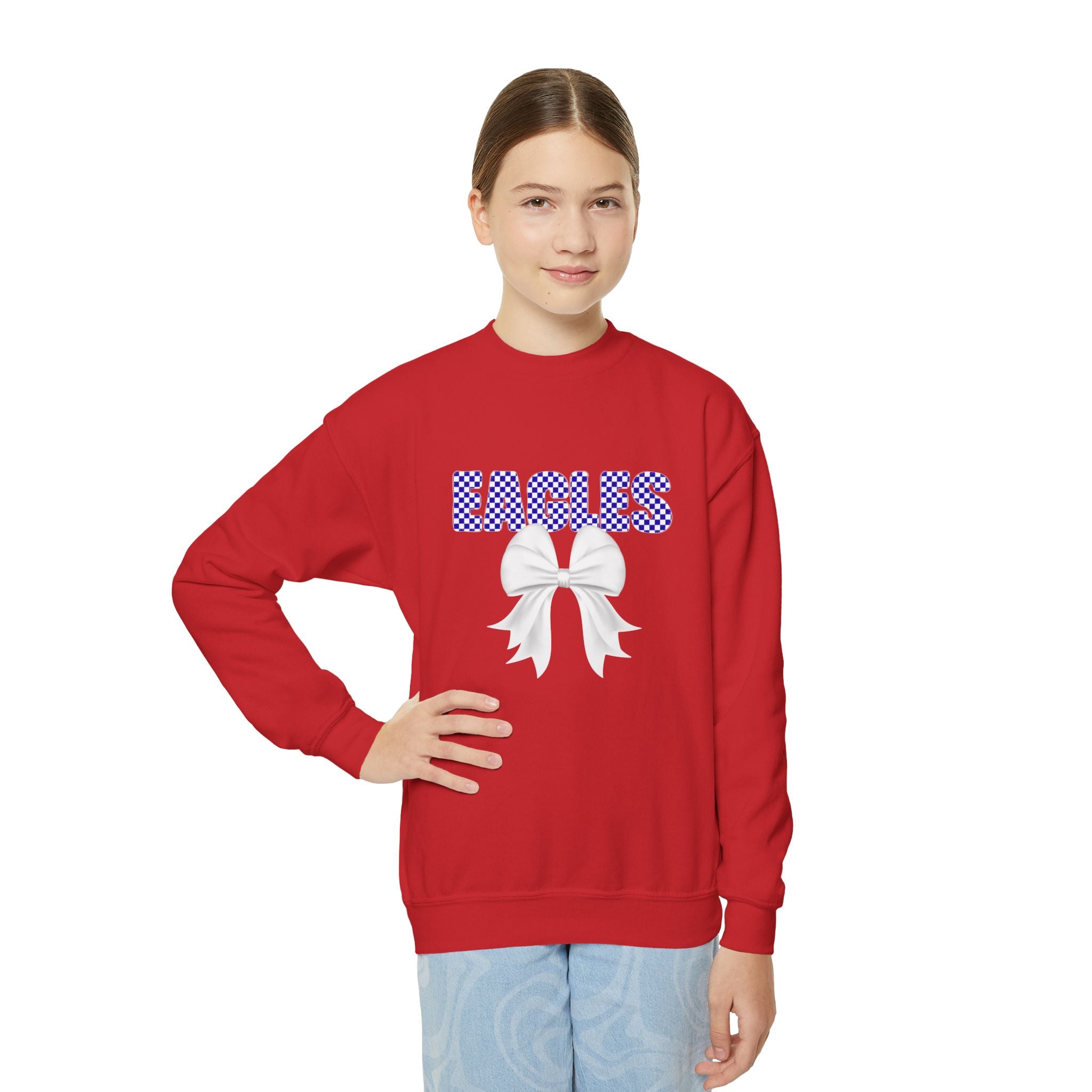 Checkered Bow | Youth Crewneck