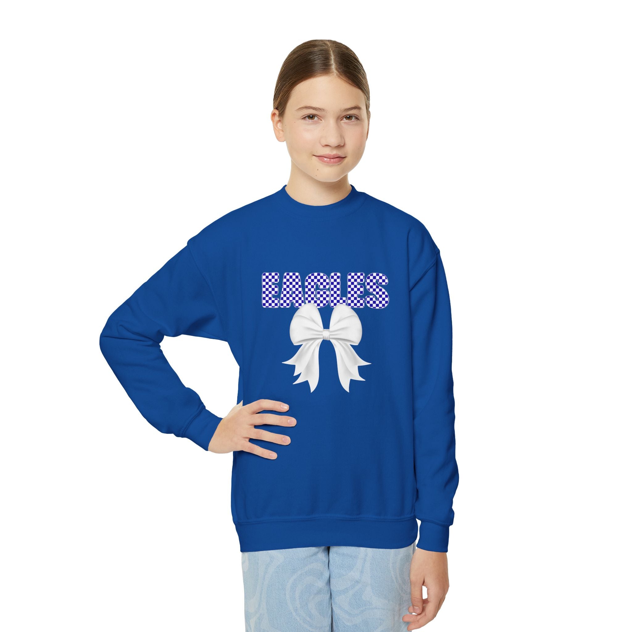 Checkered Bow | Youth Crewneck