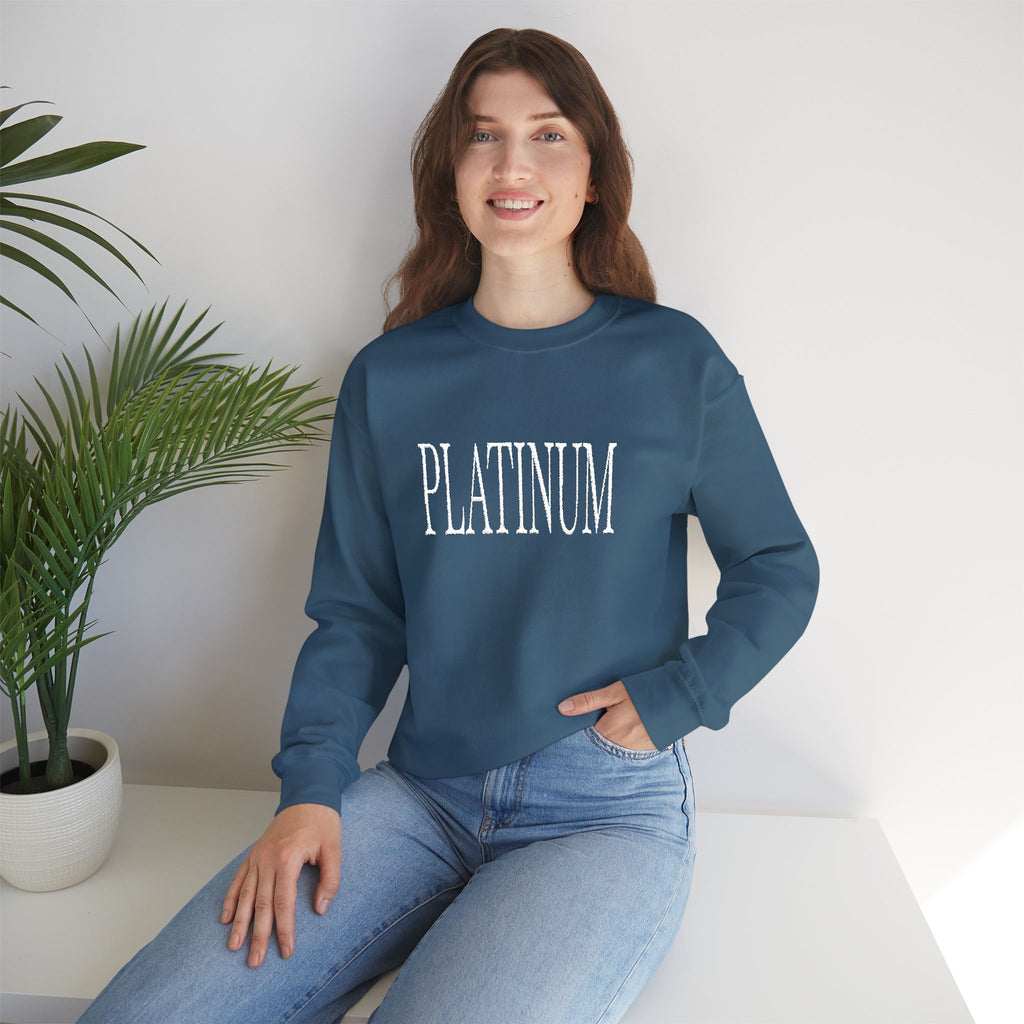 White Embroidered Platinum | Adult Crew
