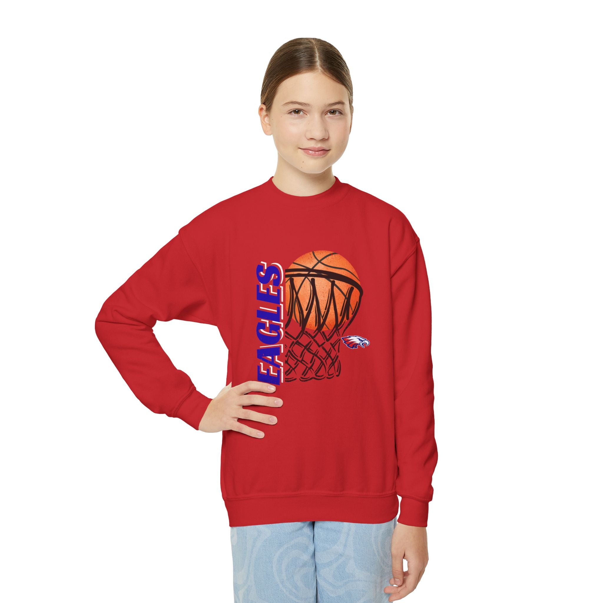 Distressed Hoops | Youth Crewneck